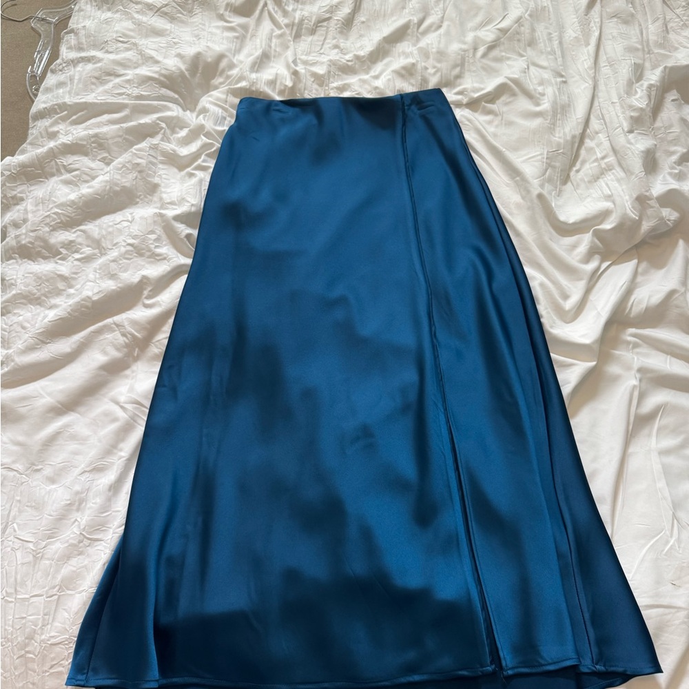 A New Day Blue Midi A-Line Skirt